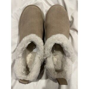 NWOB Koolaburra UGG Advay Slip-On Leather Slippers Women's Sz 12 Chestnut EU 43
